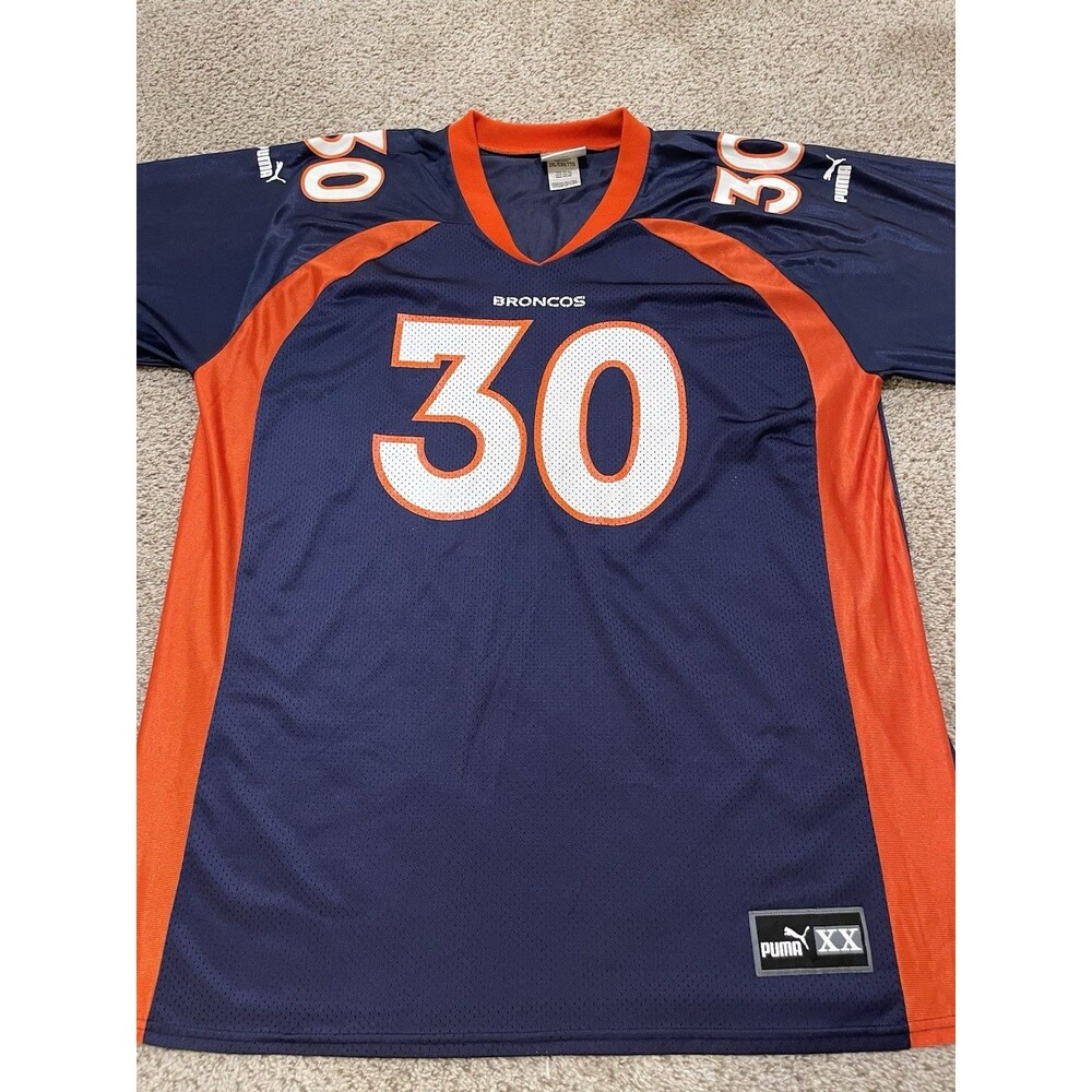 VINTAGE Denver Broncos Jersey Mens 2XL XXL Blue Puma Terrell Davis #30 NFL 90s - Picture 3 of 4